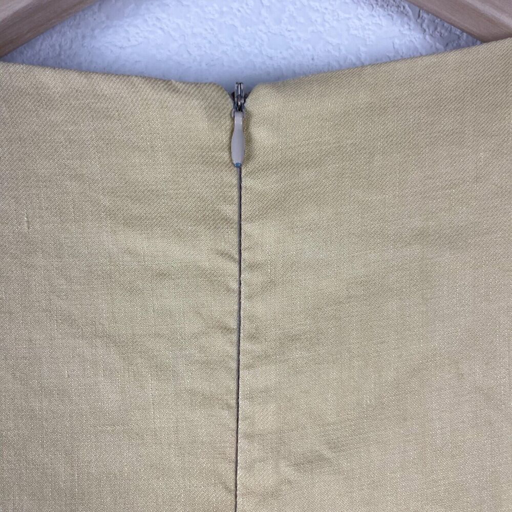 Fabiana Filippi Linen Blend Dress Womens XS Yellow Midi Sleeveless V-Neck Italy - Picture 11 of 15